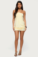 Lugenia Draped Halter Mini Dress