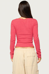 Loria Striped Boat Neck Top