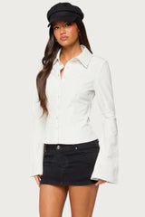 Pinstripe Tailored Button Up Shirt
