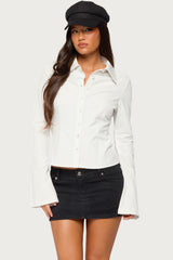 Pinstripe Tailored Button Up Shirt