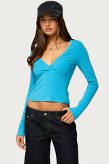 Doron V Neck Long Sleeve Top