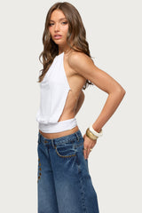 Damarey Chain Backless Halter Top
