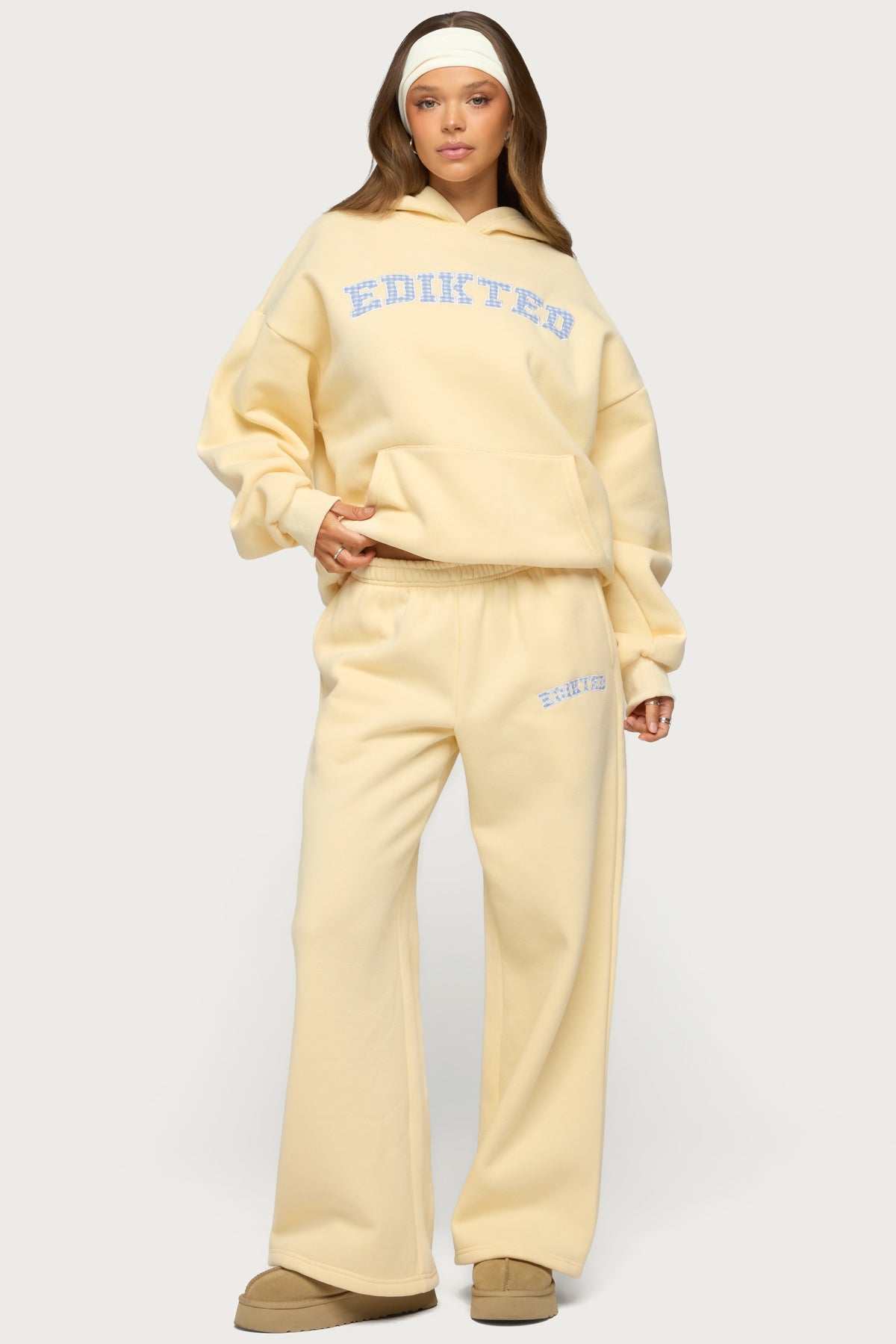 Edikted Lover Wide Leg Sweatpants