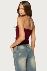 Itzel Ring Gathered Halter Top