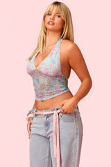 Barbie™ Fever Paisley Mesh Halter Top