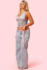 Barbie™ Fever Paisley Mesh Halter Top