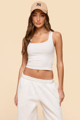 Linda Ribbed Scoop Neck Tank Top