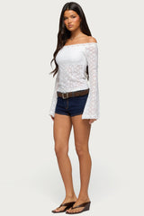 Built In Bra Off Shoulder Lace Top