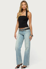 Lainie Distressed Low Rise Bootcut Jeans