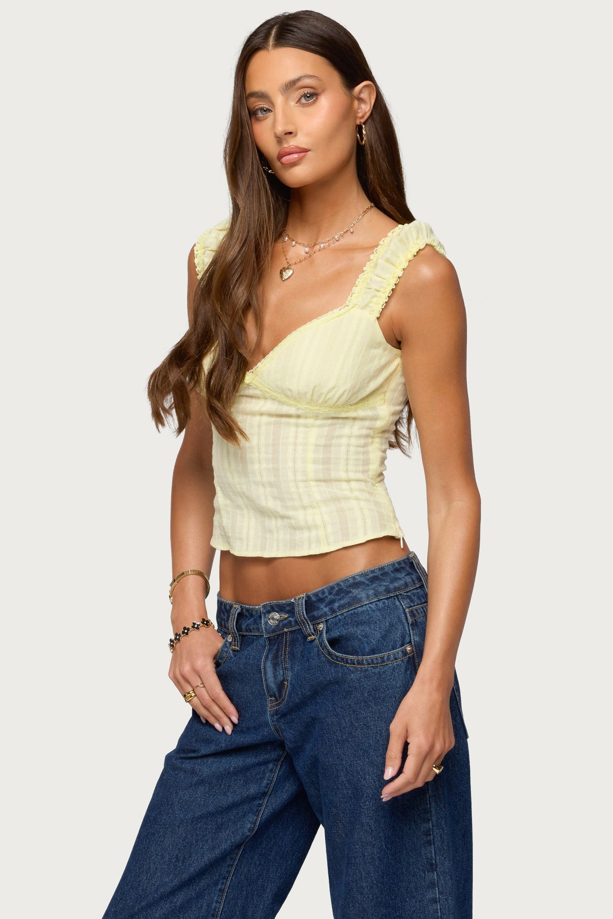 Katerine Embroidered Stripey Cotton Top