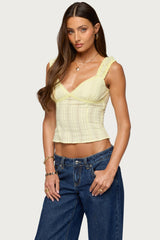 Katerine Embroidered Stripey Cotton Top