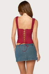 Jana Lacey Ruched Strap Corset