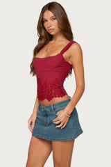 Jana Lacey Ruched Strap Corset