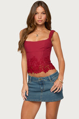 Jana Lacey Ruched Strap Corset