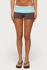 Emmey Contrast Foldover Shorts