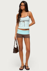 Emmey Contrast Foldover Shorts