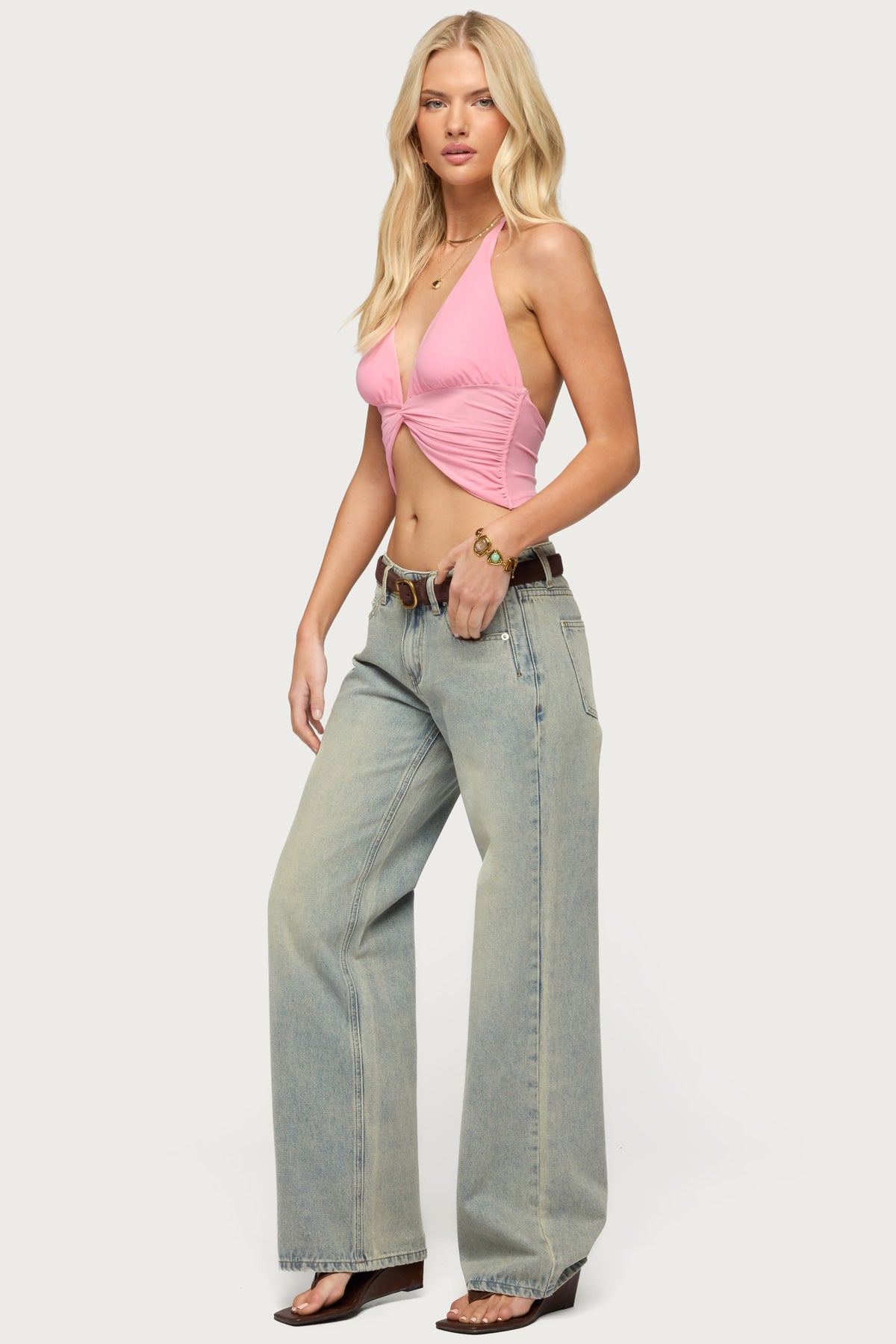 Alani Twisted Cropped Halter Top