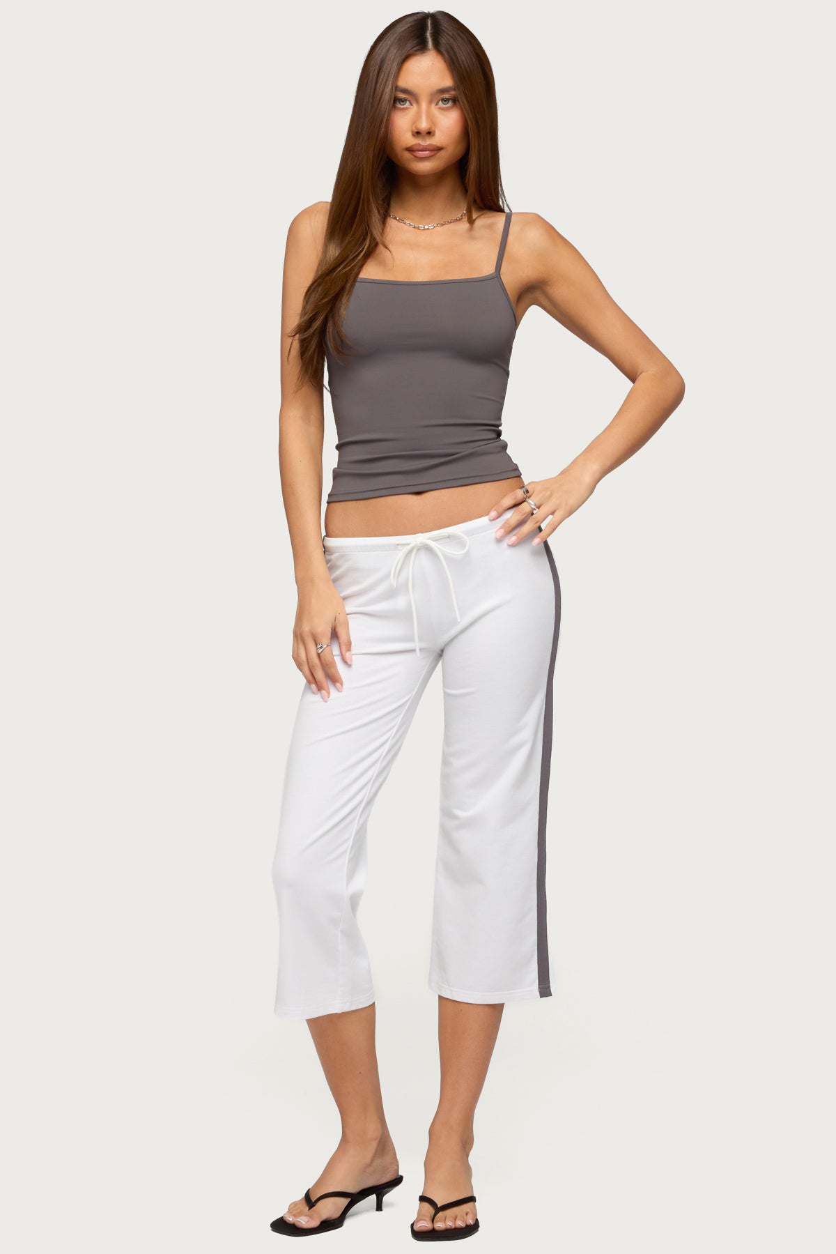 Milene Contrast Terry Capri Pants