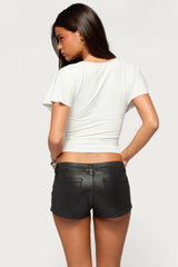 Flutter Plunging V Neck Top
