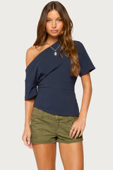 Mariee Asymmetric Off Shoulder Top