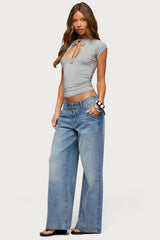 Karlah Keyhole Cutout Top