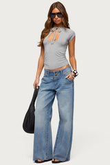 Karlah Keyhole Cutout Top