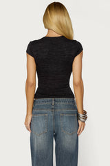 Swapna Asymmetric Button Up Top