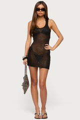 Xayah Sequin Sheer Knit Mini Dress