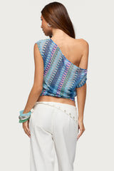 Taniya Off Shoulder Zigzag Knit Top