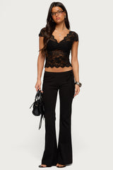 Elza Scalloped Sheer Lace Top