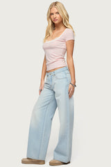 Layered Lacey Striped T Shirt