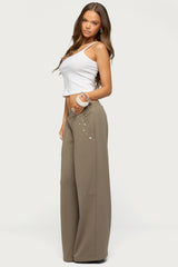 Zania Iridescent Button Sweatpants
