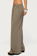 Zania Iridescent Button Sweatpants