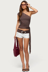 Melisa Tie Waist One Shoulder Top