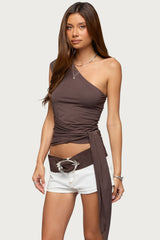 Melisa Tie Waist One Shoulder Top