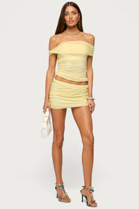 Raquela Twist Ruched Mini Skirt