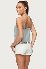 Bead & Sequin Chiffon Tank Top