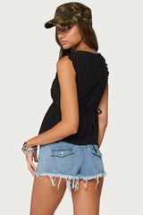 Meadow Linen Look Lacey Top