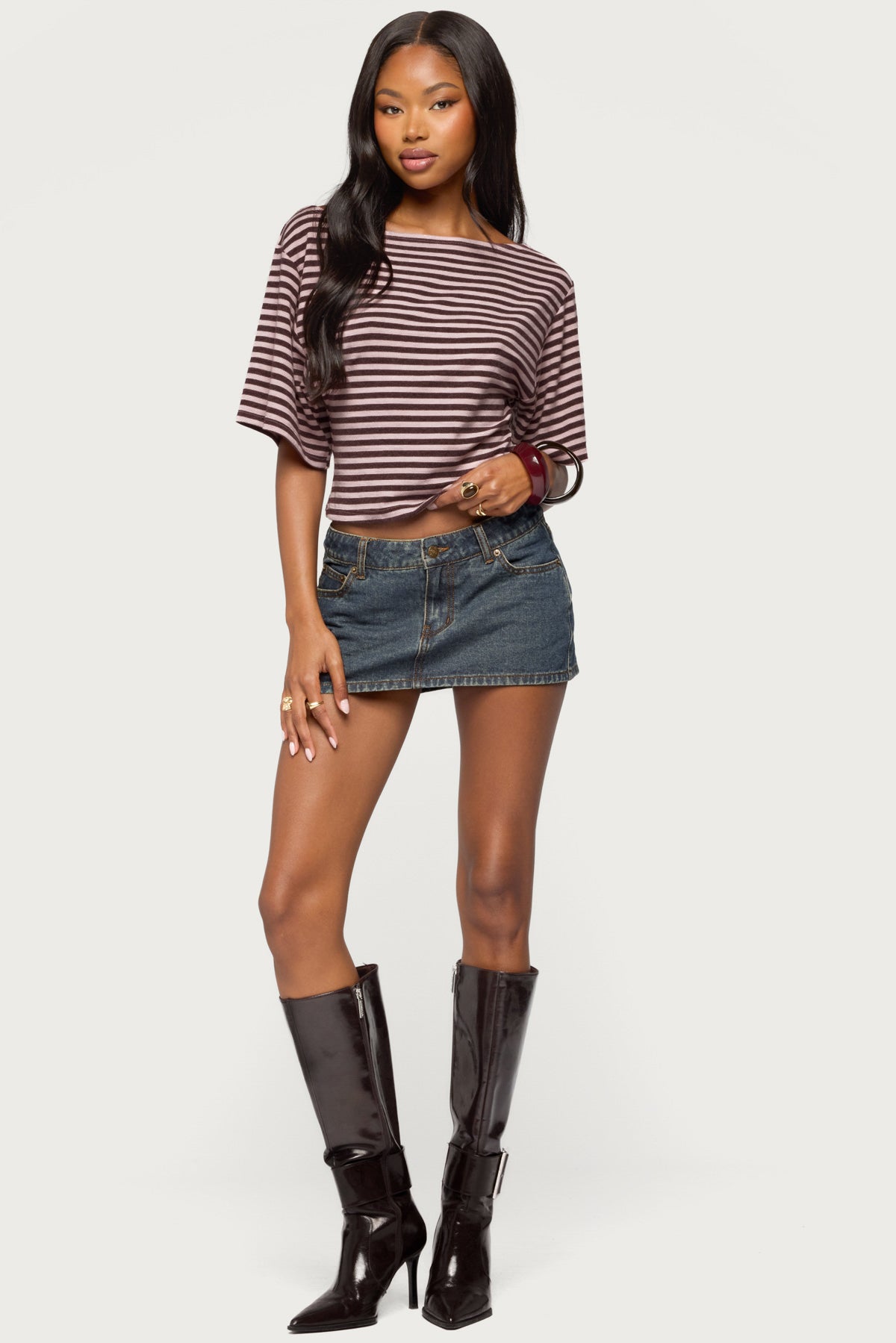 Jadan Striped Off Shoulder Top