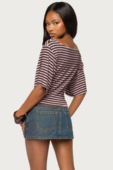 Jadan Striped Off Shoulder Top