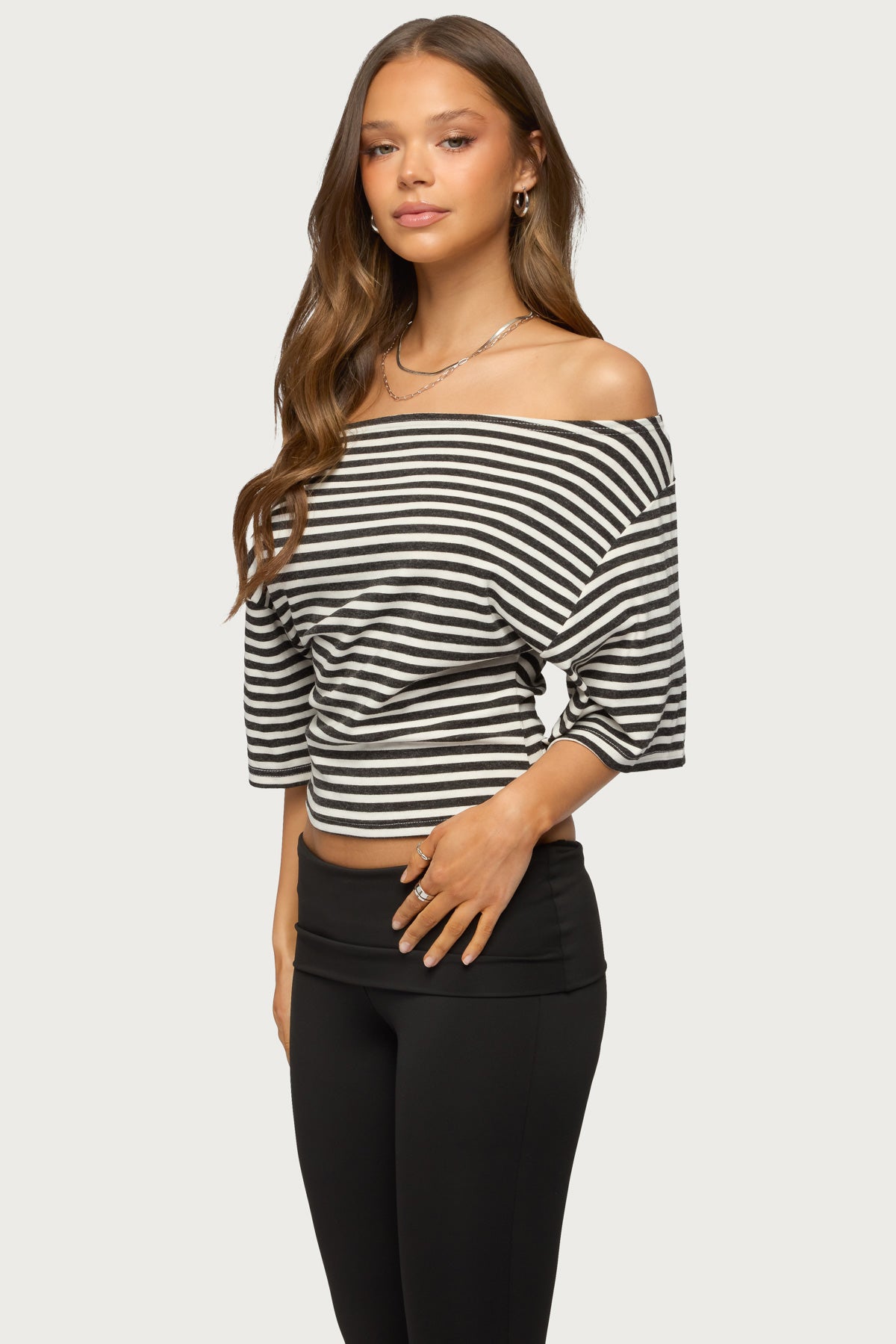 Jadan Striped Off Shoulder Top