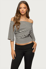 Jadan Striped Off Shoulder Top
