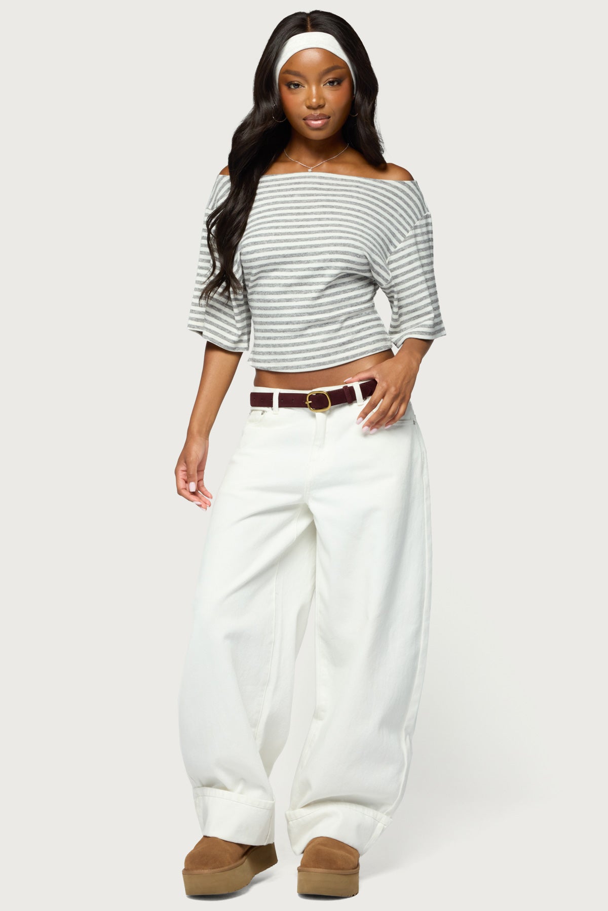Jadan Striped Off Shoulder Top
