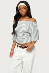 Jadan Striped Off Shoulder Top