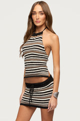 Britta Backless Striped Knit Top