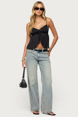 Liby Spilt Front Babydoll Top