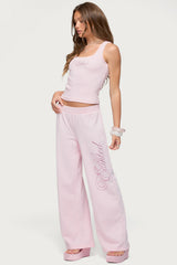 Edikted Studio Rhinestone Ribbed Tank Top