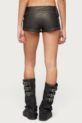 Dolly Faux Leather Micro Cargo Shorts