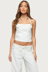 Parker Pinstripe Halter Top