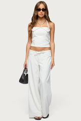 Parker Pinstripe Tie Belt Pants